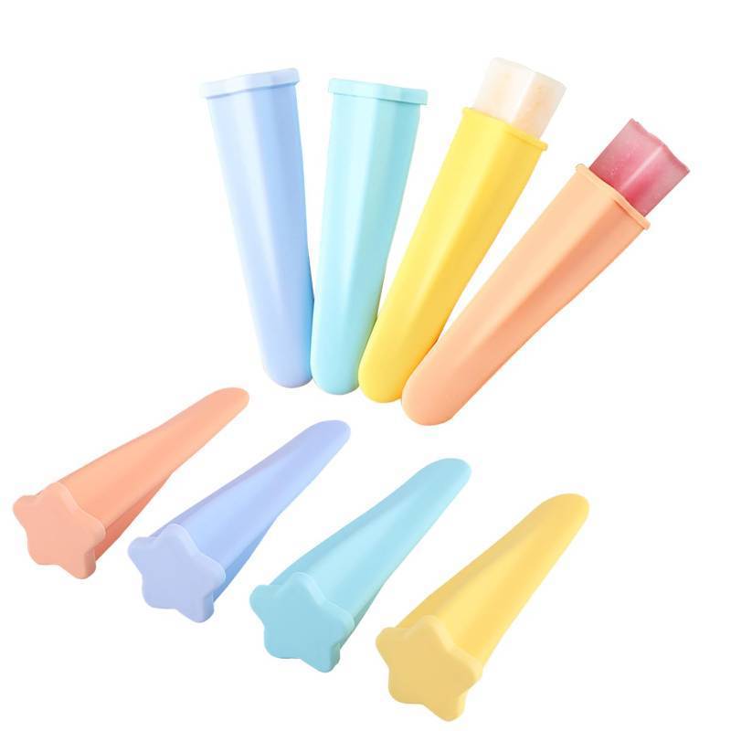 lot 2083 image: Lot of 13 Silicone Ice Pop Molds Popsicles Molds, 8 PCS Reusable Hand Held Popsicles Makers for Kids, Multicolored Star Shaped Ice Pop Molds with Attached Lid for DIY Ice Cream Yogurt Sticks Jelly Chocolate