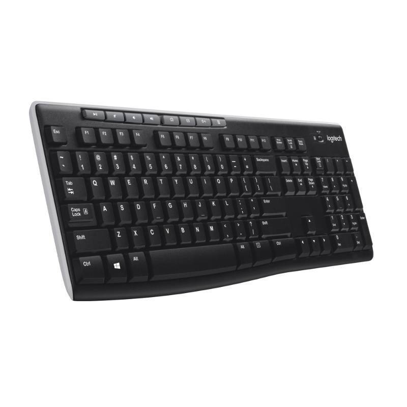 lot 2084 image: Logitech K270 Wireless Keyboard for Windows, 2.4 GHz Wireless, Full-Size, Number Pad, 8 Multimedia Keys, 2-Year Battery Life, Compatible with PC, Laptop, Black