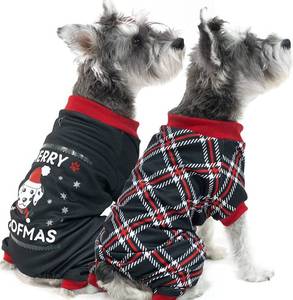 lot 2098 image: SCIROKKO Dog Pajamas for Small Dogs 2 Pack Soft Breathable Puppy Clothes, Warm Xmas Dog Winter Sweaters - Retail $21