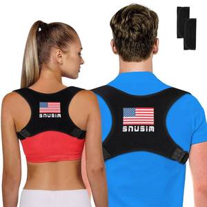 lot 2101 image: SNUSIM Posture Corrector Upper Back Brace Neck Shoulder Back Support Brace Pain Relief Belt for Women Men Braces Spine Straightener Breathable - Retail $25