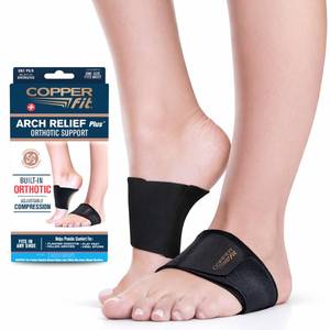 lot 2109 image: Copper Fit CFACBP Health Unisex Arch Relief Plus with Built-In Orthotic Support, Black - Retail $10