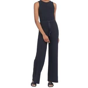 lot 2116 image: Womens Jumpsuit 2024 �� Casual Summer Dressy Romper, Floral Wide Leg Black Jumpsuit, Sleeveless O-Neck Outfit, Stylish Travel, Versatile Fashion for Women, Black, XL - Retail $24