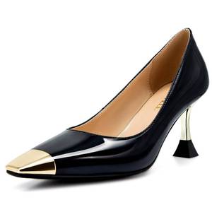 lot 2120 image: FINDVELL Black High Heels for Women Closed Square Toe Sexy Stiletto Pumps Kitten Heels Wedding Party Dress Shoes Size 10 - Retail $55