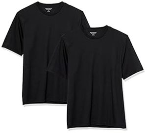 lot 2146 image: Amazon Essentials Mens Short-Sleeve Crewneck T-Shirt, Pack of 2, Black, X-Large (B06XWLT3GS) - Retail $44