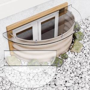 lot 3614 image: SANDALIM 2-Pack Window Well Cover Outside 39 X 16, Clear Polycarbonate BasementEgress Window Well COVER, All-Weather Against Debris, UV Resistant, Tear-Resistant, Waterproof, Windproof (Only Cover) - Retail $30