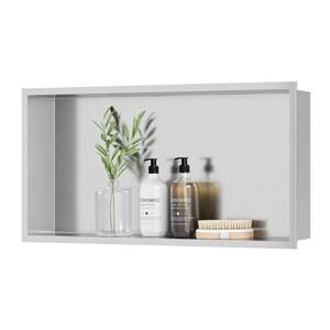 lot 3619 image: Neodrain Shower Niche, Insert Bathroom Storage Shower Shelf, Stainless Steel Recessed Wall Niche No Tiled Recessed Cabinet Waterproof for Shower Storage(Brushed,24x12) - Retail $95