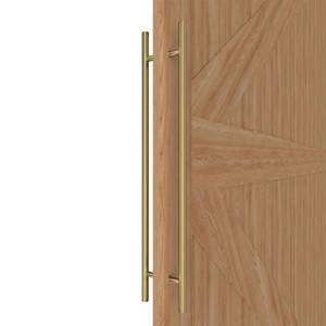 lot 3623 image: LVYIHAN Titanium Gold Round Barn Door Handles 12161824364859, Pull Push Long French Door Handle Double Sided, Large Front Exterior Shower Door Pull Handles - Retail $68