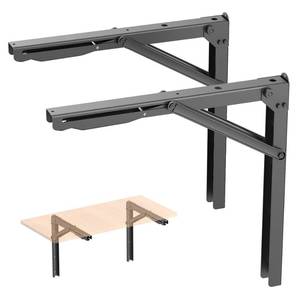 lot 3644 image: WALMANN Heavy Duty 18 Folding Shelf Brackets, Wall-Mounted Collapsible Brackets for WorkbenchTable, 550 lbs Capacity, Space-Saving Hinges for Garage, Kitchen, Laundry(No Board) - Retail $50
