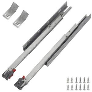 lot 3647 image: Full Extension Undermount Drawer Slides 18 inch (1 Pair), Soft Close Concealed Drawer Runners, Come with Mounting Screws and Brackets - Retail $22