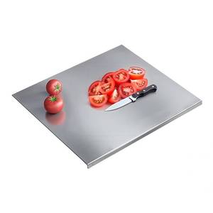 lot 3664 image: 304 Stainless Steel Cutting Board Stainless Steel Kitchen Chopping Boards Non-Slip, Dishwasher Safe Ideal for Meat, Vegetables, Fruits, Bread &amp Baking Commercial &amp Home Use (19.6  19.6in) - Retail $86