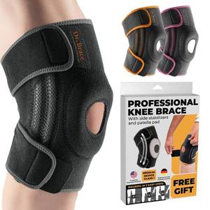 lot 57042 image: DR. BRACE ELITE Knee Brace with Side Stabilizers & Patella Gel Pads for Maximum Knee Pain Support and fast recovery for men and women-Please Check How To Size Video (Mercury, Large) - Retail $28