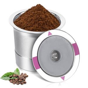 lot 57086 image: Reusable K Cups for K eurig, Universal stainless steel Reusable Coffee Pods, Refillable Single K Cups for K 2.0 and 1.0 Coffee Makers (1-PACK) - Retail $6
