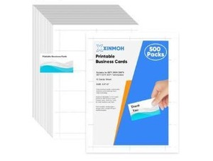 lot 57089 image: Thick Business Cards 500 Printable Business Card, 3.5 x 2 Business Card Paper Compatible with Laser & Inkjet Printer, Double-sided Printing, Heavyweight, Matte White Paper, (10 CardsSheet) - Retail $8