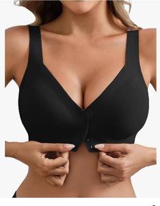 lot 57097 image: Avidlove Front Closure Bras for Women No Underwire Seamlesss Bra Wireless Push Up Bra Tshirt Bralette Black XXL - Retail $15