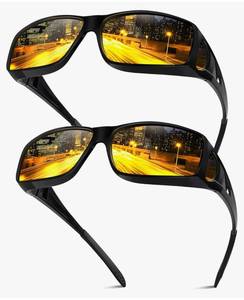lot 57098 image: Bio-th Night Driving Glasses Fit Over Glasses for Men Women,Anti Glare Night Vision Glasses for Driving,Cycling,Golf - Retail $15