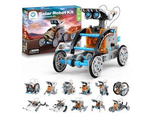 lot 57105 image: Sillbird 12-in-1 Solar Robot Building Kit STEM Gift for Boys Aged 8-13, DIY Science Educational Robotic Toys for Kids Teens Birthday, Powered by the Sun with 190 Pieces - Retail $25