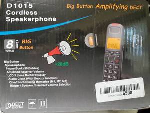 lot 57117 image: D1015 Cordless Speakerphone with Big Button Amplifying Features - Retail $45