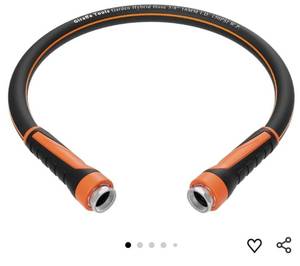 lot 57124 image: Giraffe Tools Garden Hose 58, Water Hose Heavy Duty, Flexible, Lightweight Hybrid Hose with Swivel Handle, 3ft Female to Female Fittings, Burst 600 PSI, Short Leader Hose - Retail $15