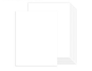 lot 57140 image: 100 Sheets White Cardstock 8.5 x 11 Certificate Paper, Goefun White Card Stock Printer Paper for Invitations, Menus, Wedding, DIY Cards - Retail $12