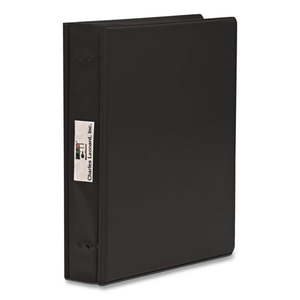 lot 57168 image: Charles Leonard 61601 11 in. x 8.5 in. 6 in. Capacity 2 Posts VariCap Expandable Binder - Black - Retail $10