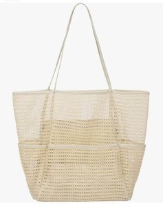 lot 57170 image: Beach Bag - Mesh Tote Bag Beach Vacation Clothes for Women Pool Bag for Travel Pool Family Cruise Essentials 2026 - Retail $15