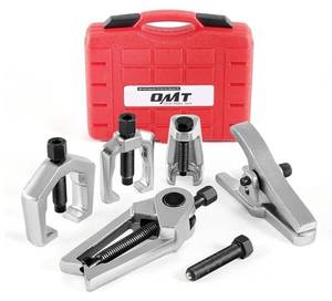 lot 57217 image: Orion Motor Tech OMT 5-in-1 Ball Joint Separator, Pitman Arm Puller, Tie Rod End Tool Set for Front End Service, Splitter Removal Kit - Retail $50