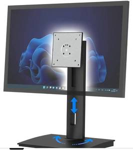 lot 57222 image: Monitor Stand with Spring-Adjustable Height, Swivel, Tilt, Rotation Vesa Stand, Compatible with Monitors Within 27 inch and Weighing Between 7.7-11lb  - Retail $36