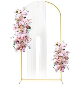 lot 57232 image: Metal Arch Backdrop Stand 7.2FT Gold Wedding Balloon Arched Backdrop Stand Square Arch Frame for Birthday Party Bridal Baby Shower Ceremony Decoration - Retail $32