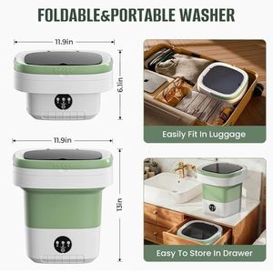 lot 57236 image: 16L Foldable Portable Washing Machine, 45dB Quiet 3-Mode Mini Washer, No Installation Compact Laundry for Travel RV Dorm Apartment Camping - Retail $50