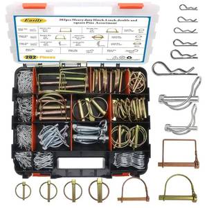 lot 57238 image: 202PCS Hitch Pins Clip Pins, Linch and PTO Pins for Trailers Tractors Trucks Towing Mowing, Farm Equipment, Snow Plows, Lawnmowers Garage, Heavy Duty Trailers Accessories Tractor Attachments