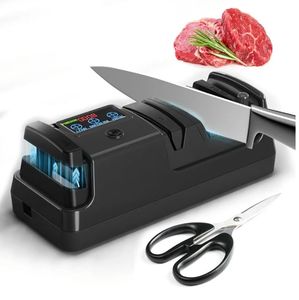 lot 57241 image: 5-in-1 Electric Knife Sharpener for Kitchen Knives, with 100% Diamond Abrasives, 3 Adjustable Speeds, Quickly Sharpening for StraightSerratedKitchen Knives, Scissors - Retail $70