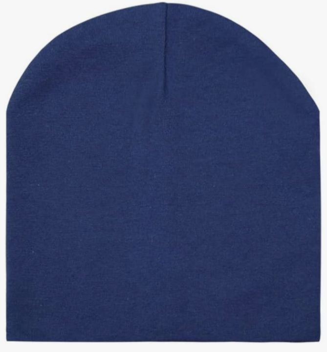 lot 201 image: Navy Blue Cotton Beanie Hat