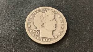 lot 3 image: 1914-D Barber Quarter Dollar Silver Coin 90% Silver