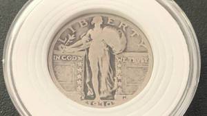 lot 7 image: 1930-S Standing Liberty Quarter Dollar Silver Coin 90% Silver Collectors Choice in protective case