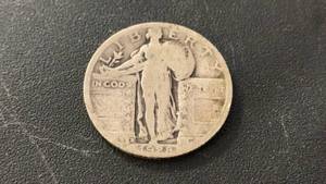 lot 8 image: 1928-S Standing Liberty Quarter Dollar Silver Coin 90% Silver