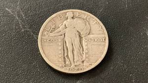 lot 9 image: 1929-S Standing Liberty Quarter Dollar Silver Coin 90% Silver