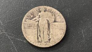 lot 12 image: 1926-S Standing Liberty Quarter Dollar Silver Coin 90% Silver