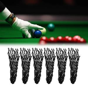 lot 19614 image: PESSILIN Billiards Table Pockets Replactment,6 PcsSet Pool Table Kit Accessories Nylon Billiards Net Bag Replacement Balck Suitable for Billiards Pool Snooker Table Nets Accessories