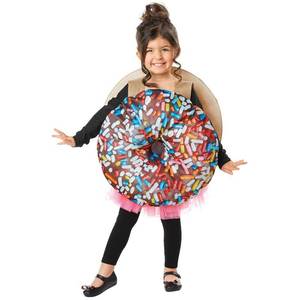 lot 19622 image: JUST FOR PARTY Kids Donut Costume, Halloween Chocolate Doughnut Funny Food Costume,Girls and Boys��2T-4T�� - Retail $28