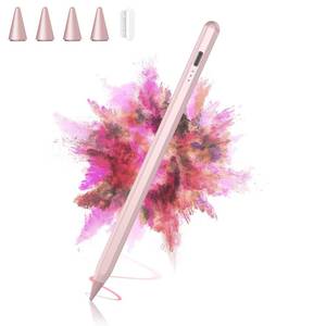 lot 19625 image: Stylus Pen for iPad 2025-2018 Faster Charge Apple Pencil with Tilt Sensitivity & Palm Rejection & Magnetic Compatible iPad 11109876, Pad Air 345, Pro 12.911, Mini 65, M2M4 Rose - Retail $14