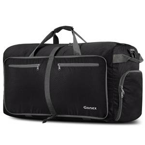 lot 19632 image: Gonex 60L Packable Travel Duffle Bag Foldable Duffel Bags for Luggage Gym Sports Camping Travelling Cycling Storage Shopping Water & Tear Resistant Black - Retail $29