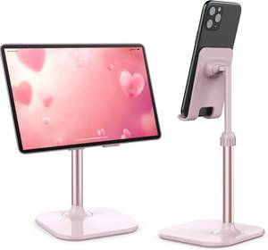 lot 19644 image: Doboli Cell Phone Stand, Valentines Day Gifts for Teens Girls Boys Adults Women Men Mom Wife, Phone Stand for Desk, Phone Holder Stand Compatible with iPhone and All Mobile Phones Tablet, Pink - Retail $17