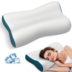 lot 19657 image: Cervical Neck Pillow for Pain Relief, Contour Memory Foam Pillows Ergonomic Pillow Orthopedic Cooling Pillow Bed Pillow Neck Support for Side Back Stomach Sleepers - Retail $31
