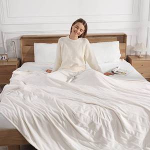 lot 19664 image: Electric Blanket Full Size Heated Blanket - Soft Silky Warm Electric Blanket with 5 Heating Level & 10 Hour Auto Off Heating Blanket, ETL Certified & Machine Washable for Grandma Gifts(Cream White)