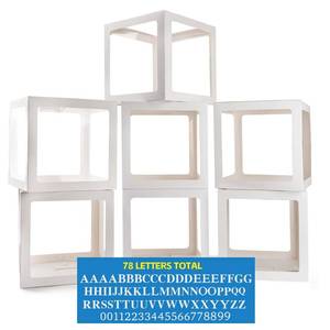 lot 19668 image: Baby Boxes with 30 PCS Letters, 4 Transparent Balloon boxes for Gender Reveal Birthday Wedding Baby Shower Decorations - Retail $13