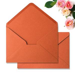 lot 19669 image: 50PCS A7 Burnt Orange Envelopes, 5.25 x 7.6 Self Seal Envelopes Perfect for 5x7 Wedding invitation, Christmas Gift Cards, Birthday, Photos, Acrylic Greeting and Any 5x7 Inserts - Retail $21