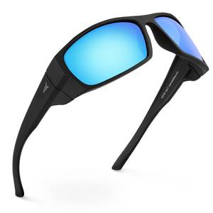 lot 19696 image: KastKing Gauley Polarized Sunglasses With PuriVex Protective Lens Coating, UV400 Wrap Design Fishing Sunglasses for Men & Women, Durable Grilamid Frame for Boating,Sailing,Cycling - Retail $30