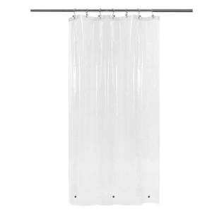 lot 19711 image: Barossa Design Narrow Shower Curtain Liner with 3 Magnets - 36 x 84, Waterproof PEVA Shower Liner for Small Extra Long Bathroom Stall, PVC Free, Metal Grommets - Clear, 36X84 - Retail $13