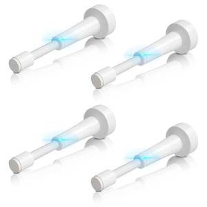 lot 19717 image: 4Pcs Adjustable Door Stoppers for Bottom of Door, 3.07-4.45 in Aluminum White Door Stop for Wall with Silicone Tip, Screw & Adhesive Installation - Retail $39