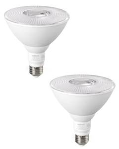 lot 19722 image: EDISHINE Flood Light Bulbs, PAR38 LED Outdoor Flood Light Bulbs, 120W Equivalent Dimmable Waterproof for Patio Yard Porch Driveway Garage, 5000K Daylight White 18W 1800LM E26 Base, 2 Pack, ETL Listed - Retail $20